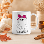 Just a Ghoul Mug, Cute Halloween Ghost Coffee Cup, Gift for Her