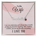 Personalized Name and Birthstone Necklace for Wife, Sentimental Gift
