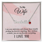 Personalized Name and Birthstone Necklace for Wife, Sentimental Gift
