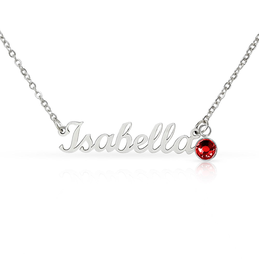 Personalized Name and Birthstone Necklace for Wife, Sentimental Gift