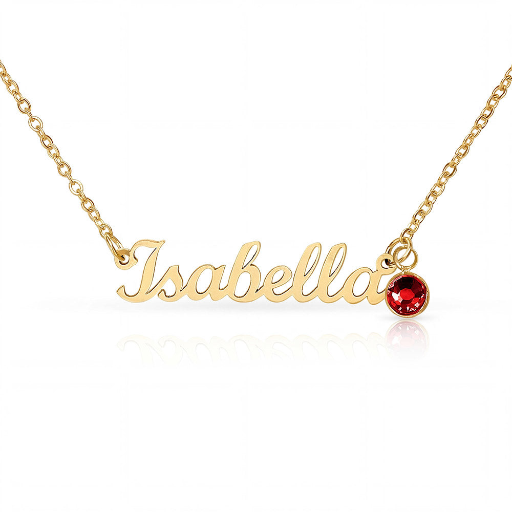 Personalized Name and Birthstone Necklace for Wife, Sentimental Gift