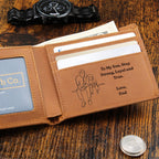 To My Son Engraved Leather Wallet, Meaningful Gift from Dad