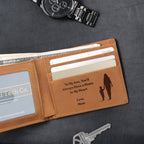 To My Son Engraved Leather Wallet, Meaningful Gift from Mom