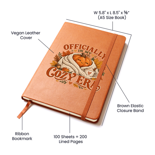 Officially In My Cozy Era - Vegan Leather Journal