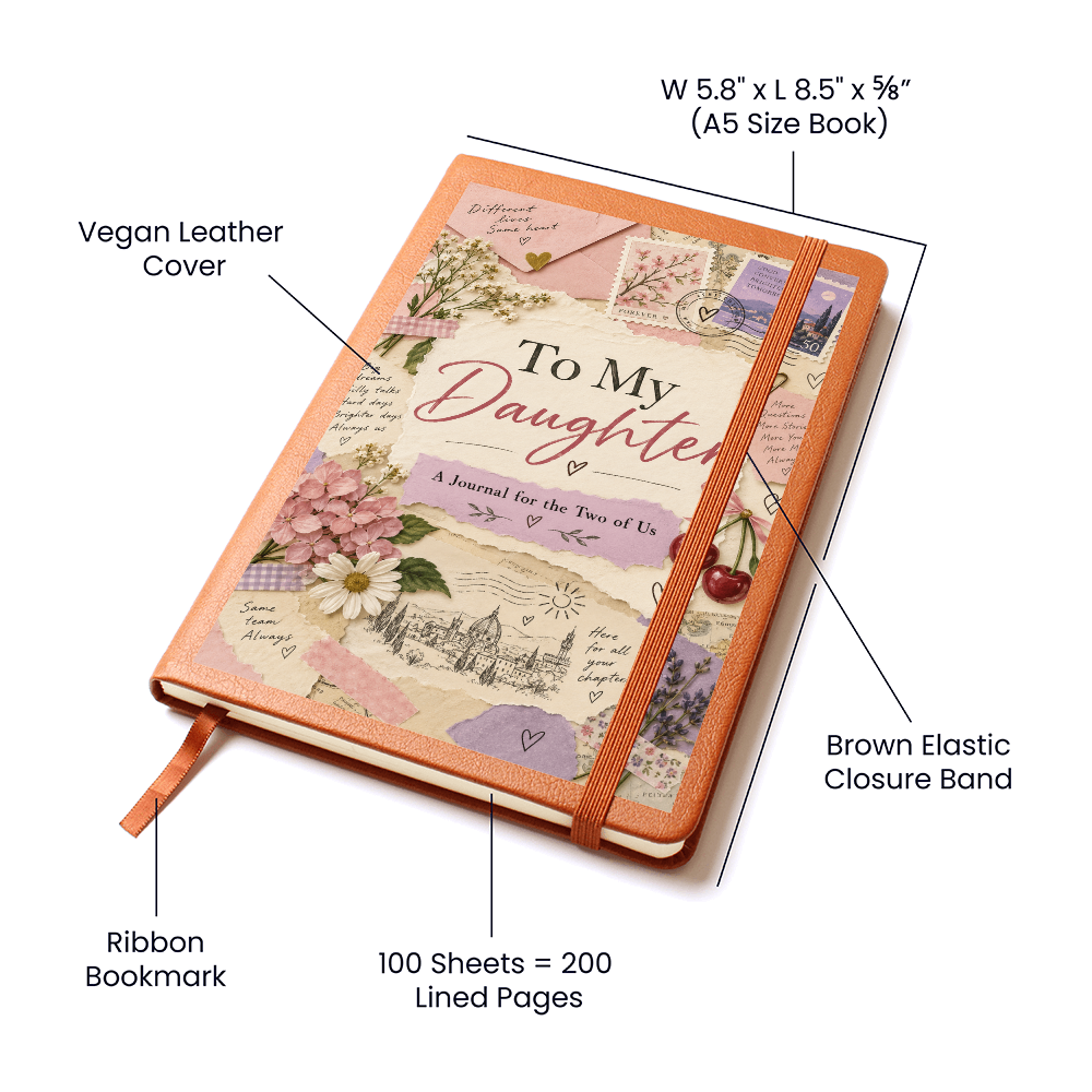 To My Daughter Journal, Mother Daughter Writing Journal, Soft Floral Design