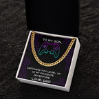 To My Son, Level Up Cuban Link Chain, Gamer Gift from Dad