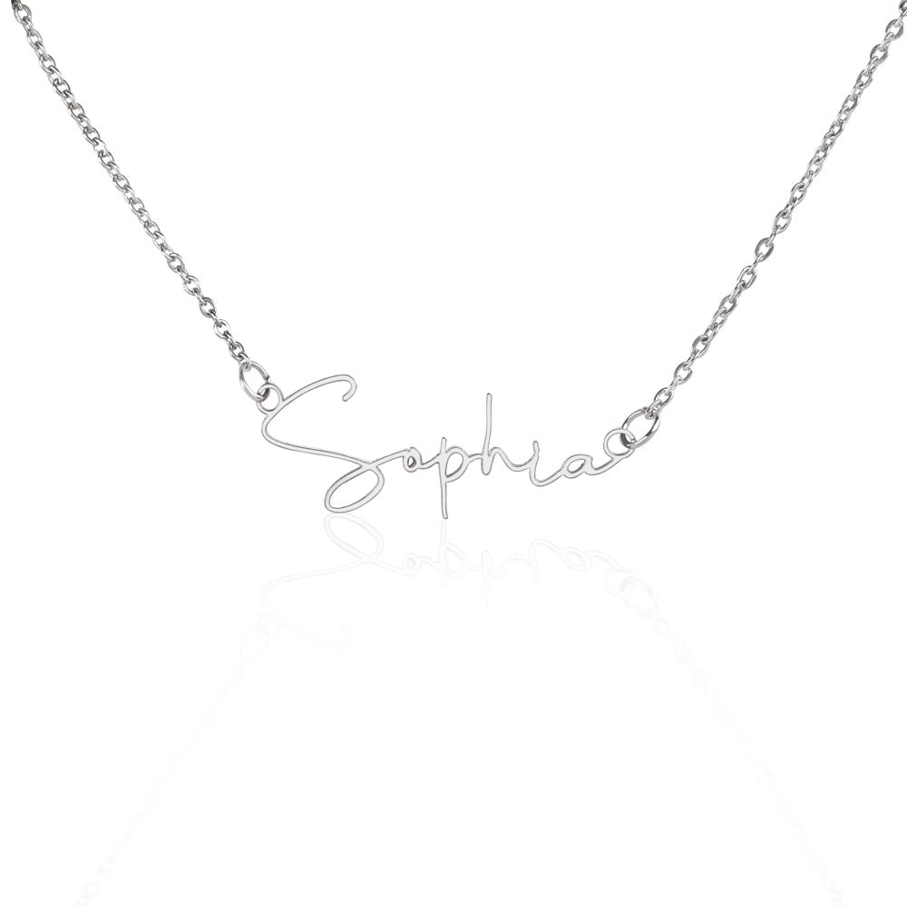 To My Daughter, Personalized Signature Name Necklace, Meaningful Gift from Mom