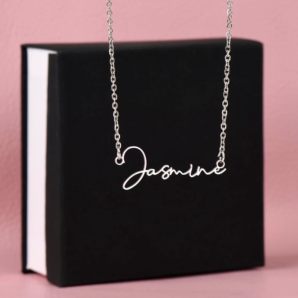 To My Daughter, Personalized Signature Name Necklace, Meaningful Gift from Mom