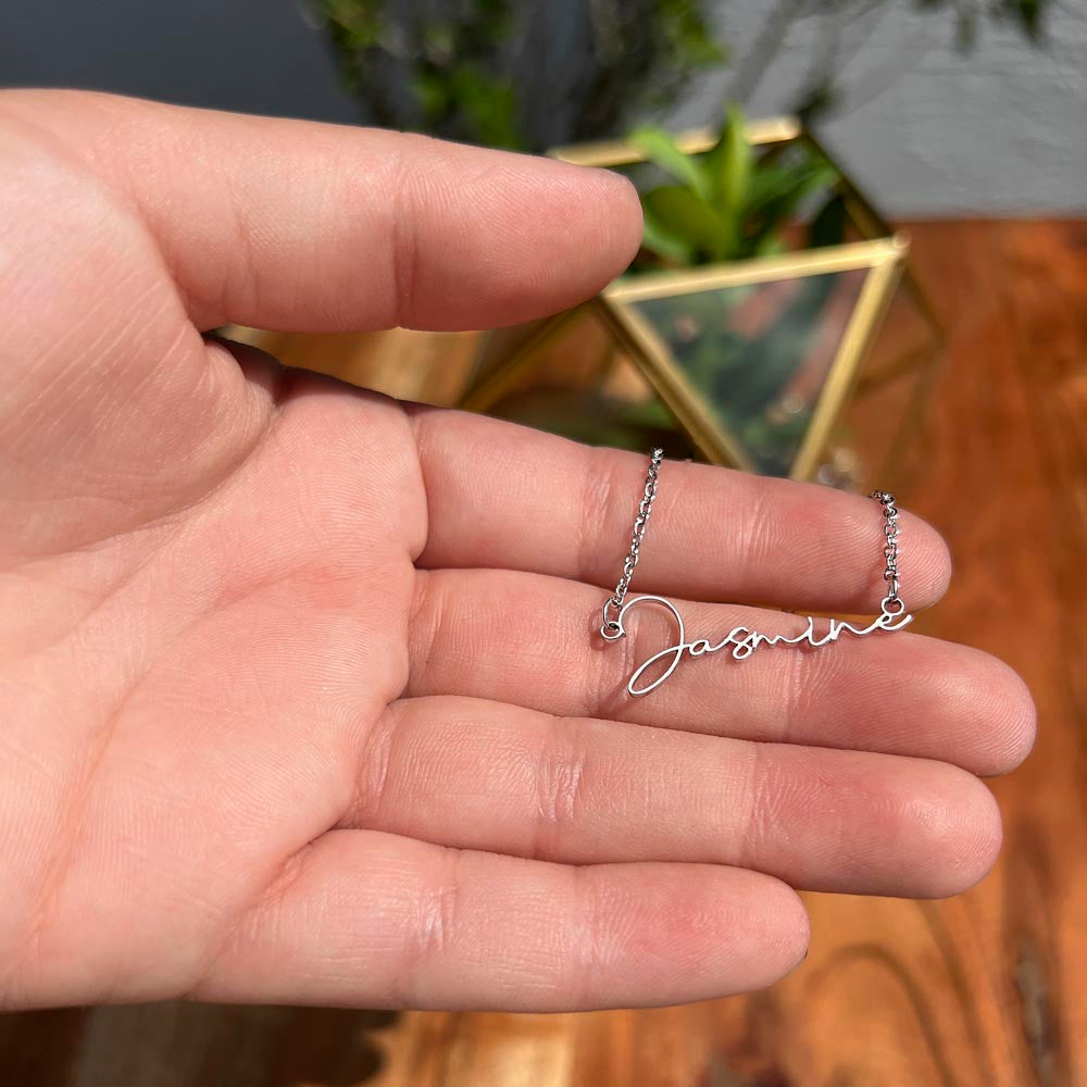 To My Daughter, Personalized Signature Name Necklace, Meaningful Gift from Mom