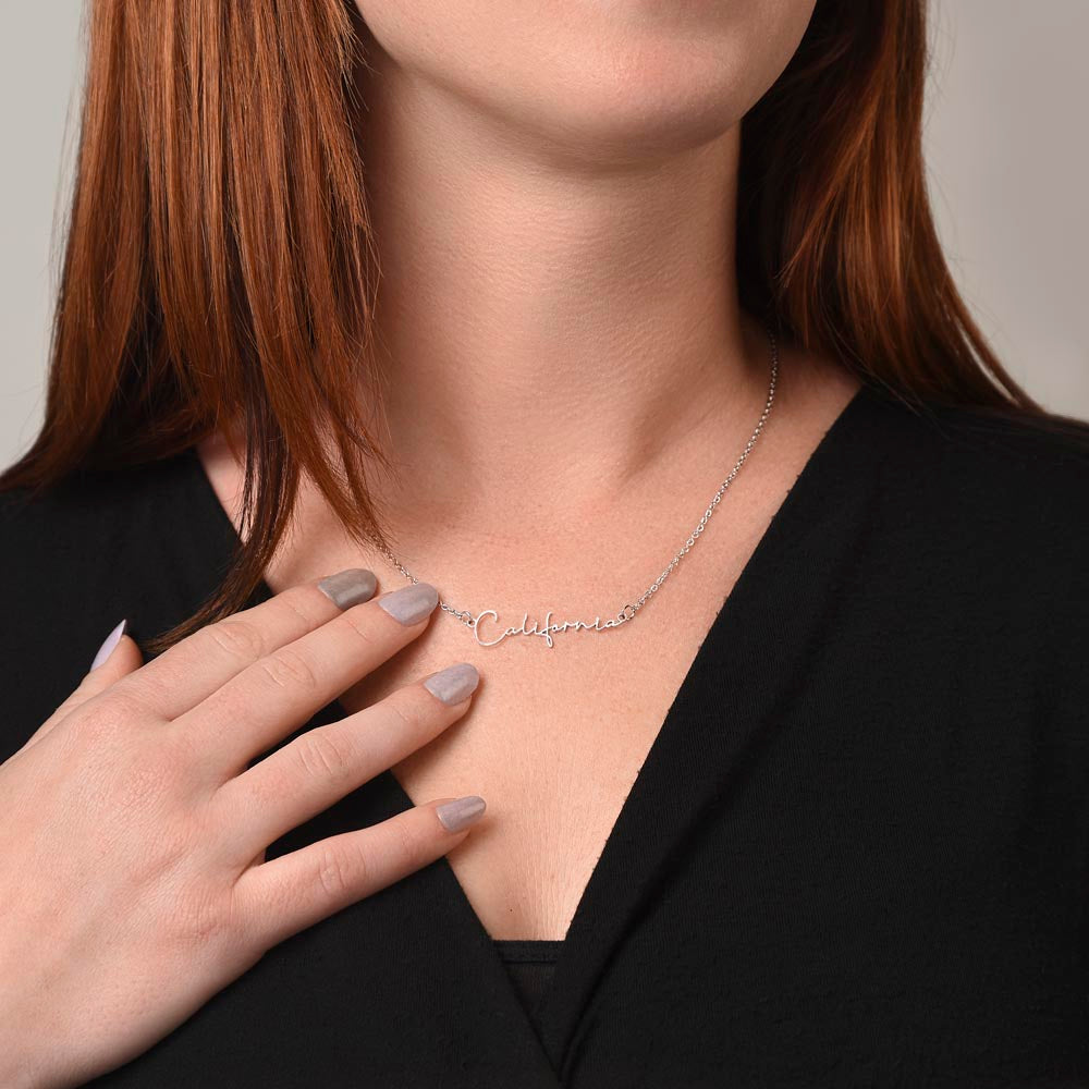 To My Daughter, Personalized Signature Name Necklace, Meaningful Gift from Mom