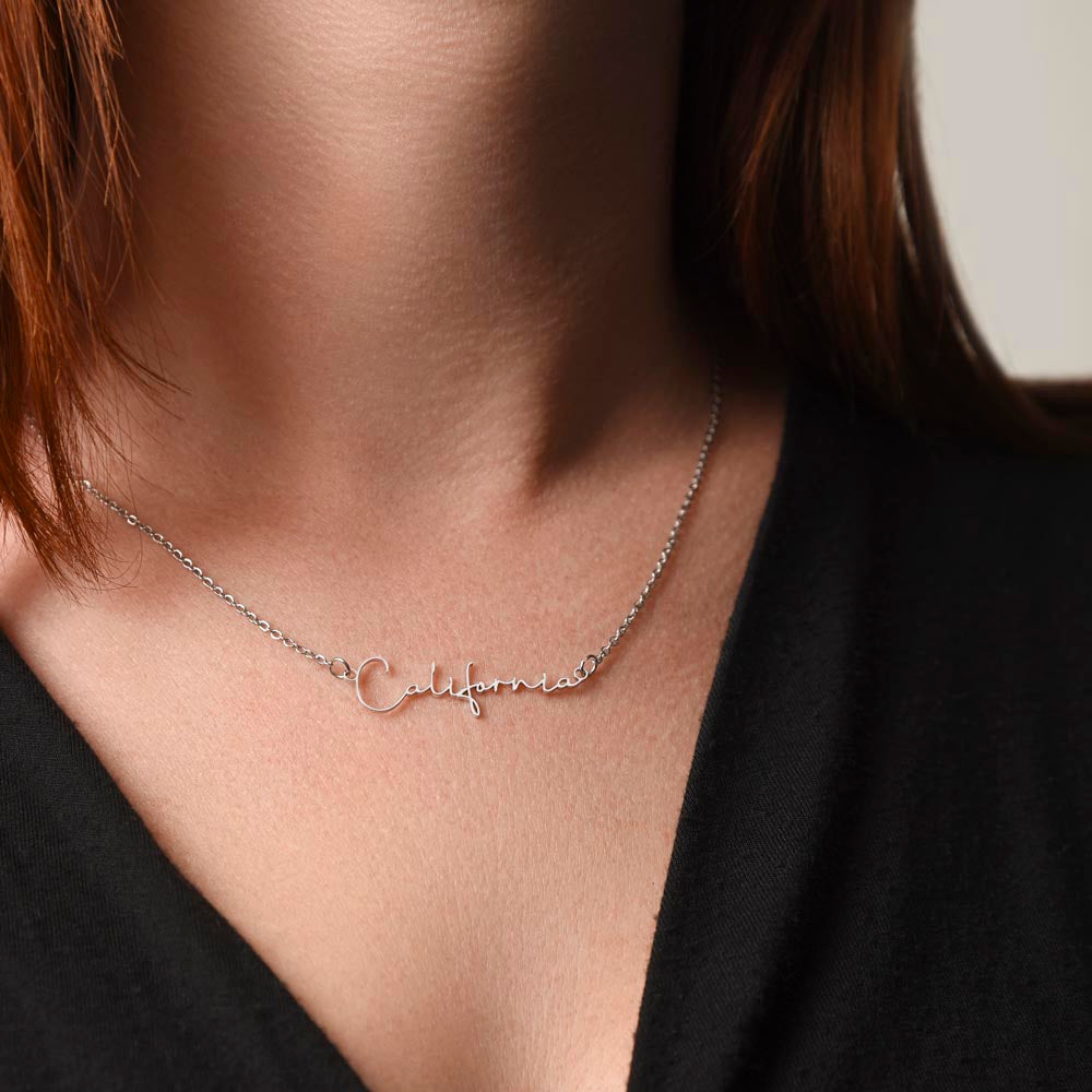 To My Daughter, Personalized Signature Name Necklace, Meaningful Gift from Mom