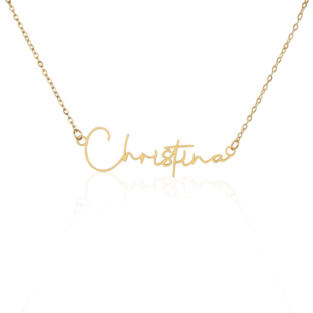 To My Daughter, Personalized Signature Name Necklace, Meaningful Gift from Mom