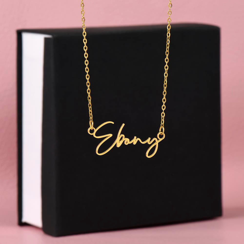 To My Daughter, Personalized Signature Name Necklace, Meaningful Gift from Mom