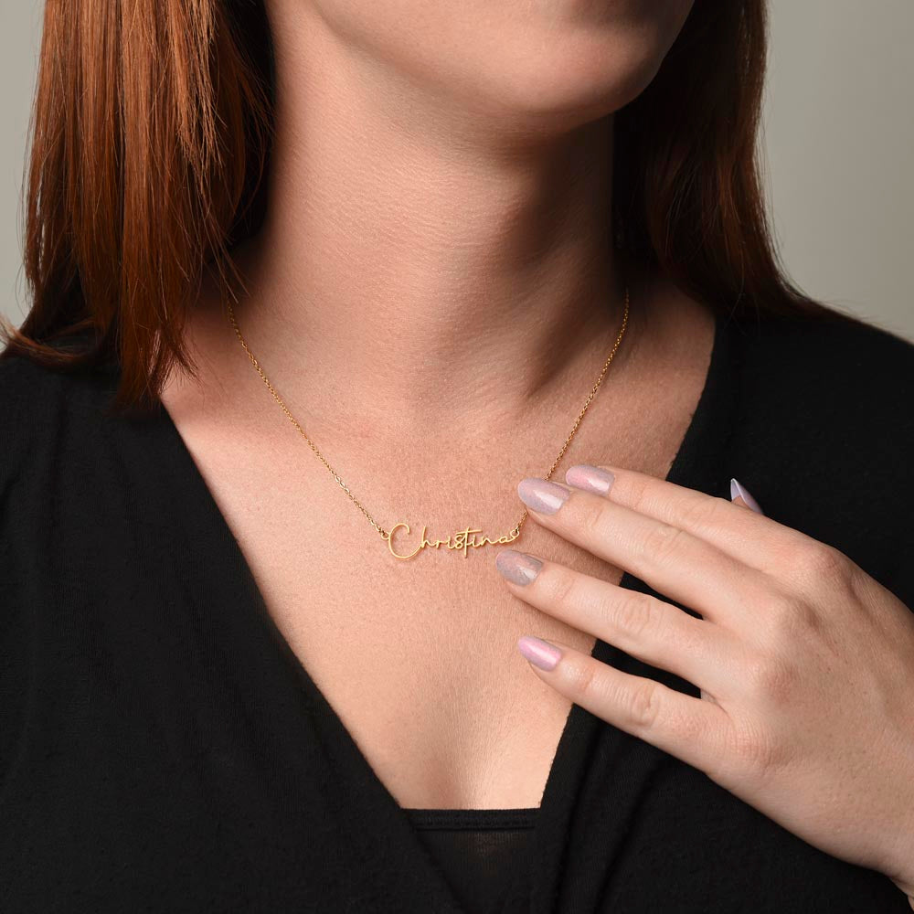 To My Daughter, Personalized Signature Name Necklace, Meaningful Gift from Mom