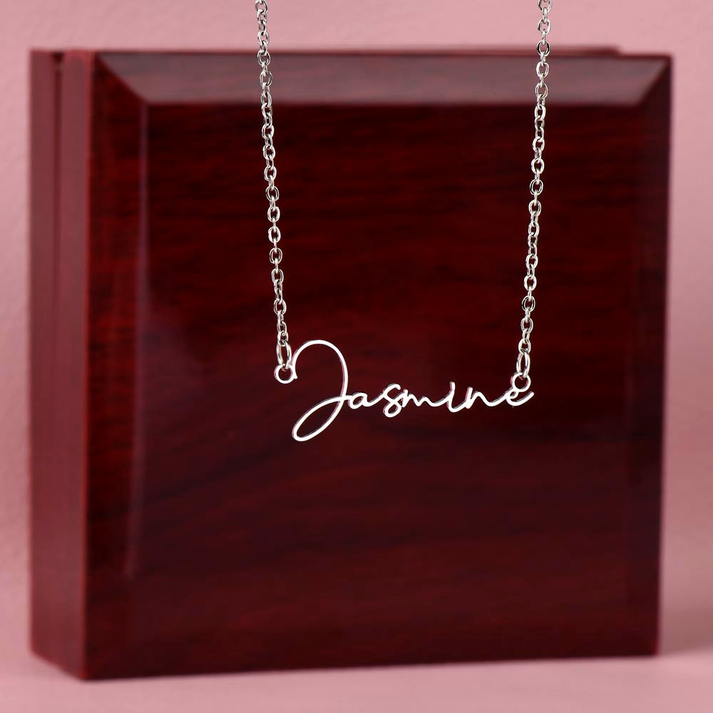 To My Daughter, Personalized Signature Name Necklace, Meaningful Gift from Mom