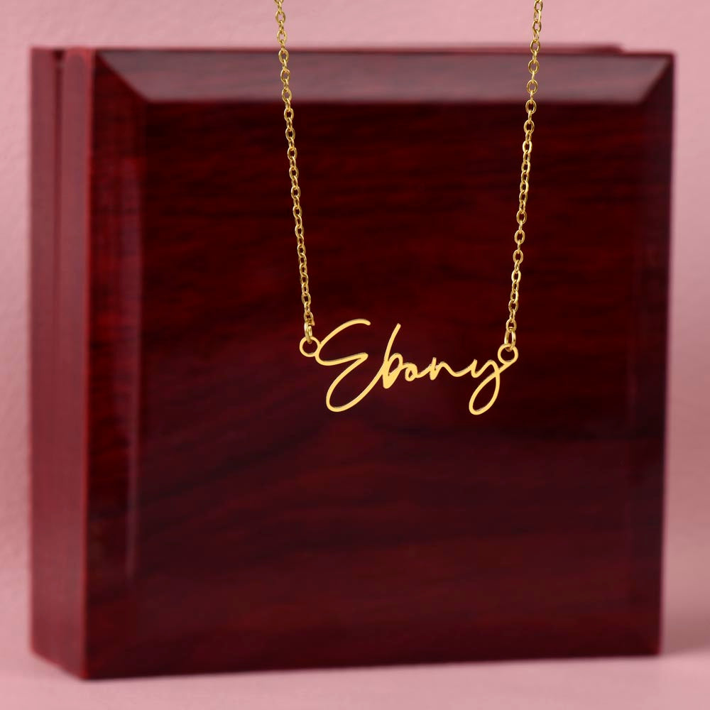To My Daughter, Personalized Signature Name Necklace, Meaningful Gift from Mom