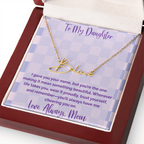To My Daughter, Personalized Signature Name Necklace, Meaningful Gift from Mom