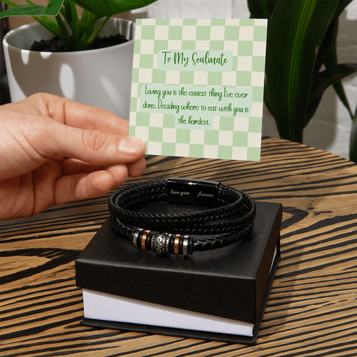 To My Soulmate, Love You Forever Bracelet, Funny Gift for Him