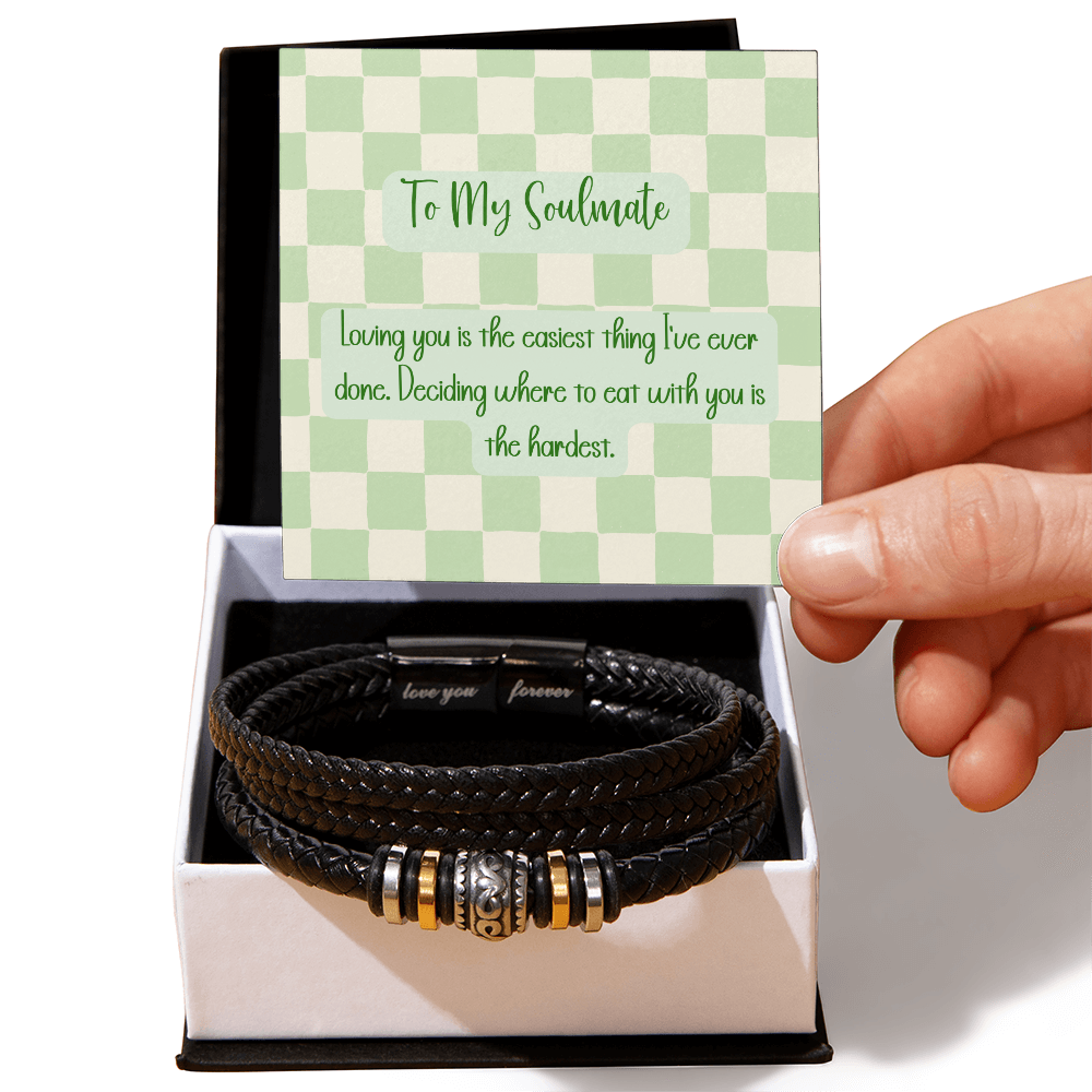 To My Soulmate, Love You Forever Bracelet, Funny Gift for Him