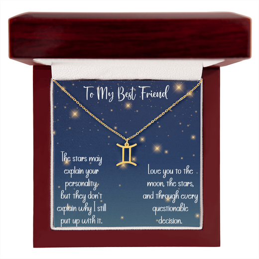 To My Best Friend Zodiac Necklace, Funny Astrology Gift