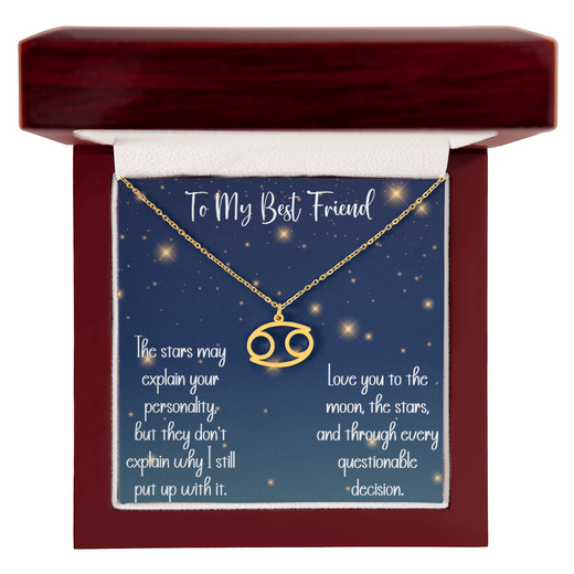 To My Best Friend Zodiac Necklace, Funny Astrology Gift
