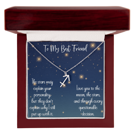 To My Best Friend Zodiac Necklace, Funny Astrology Gift