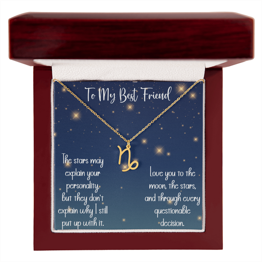 To My Best Friend Zodiac Necklace, Funny Astrology Gift