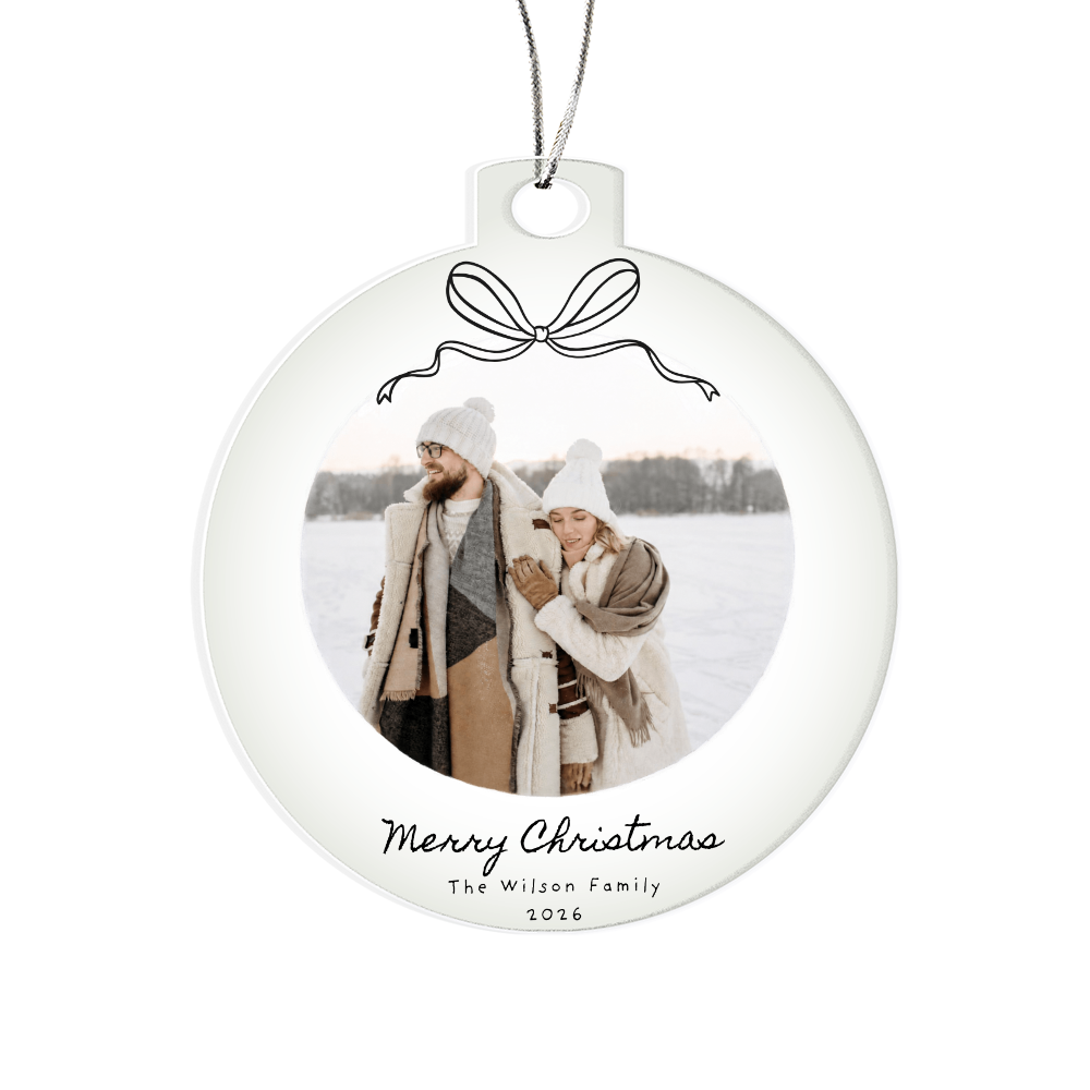 Personalized Family Photo Christmas Acrylic Ornament