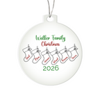 Personalized Family Stocking Christmas Ornament, Acrylic Keepsake