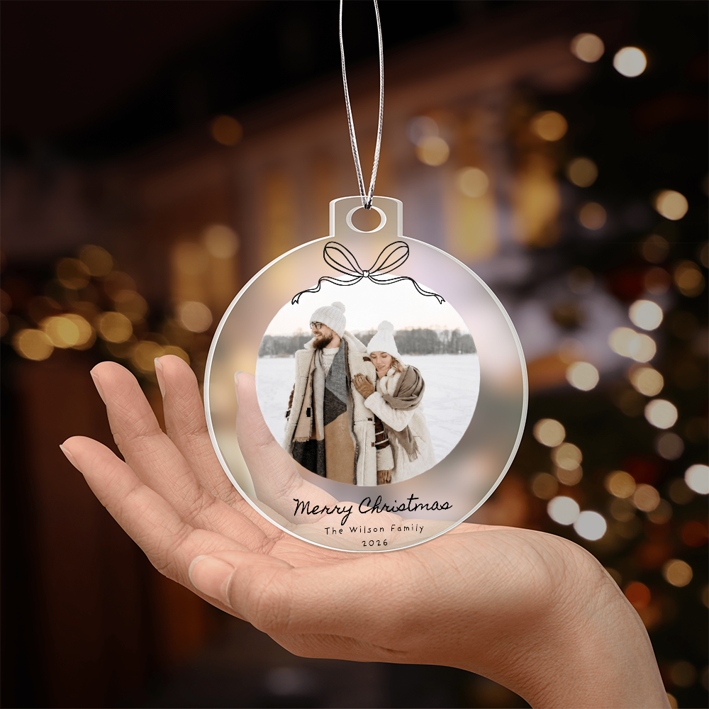 Personalized Family Photo Christmas Acrylic Ornament