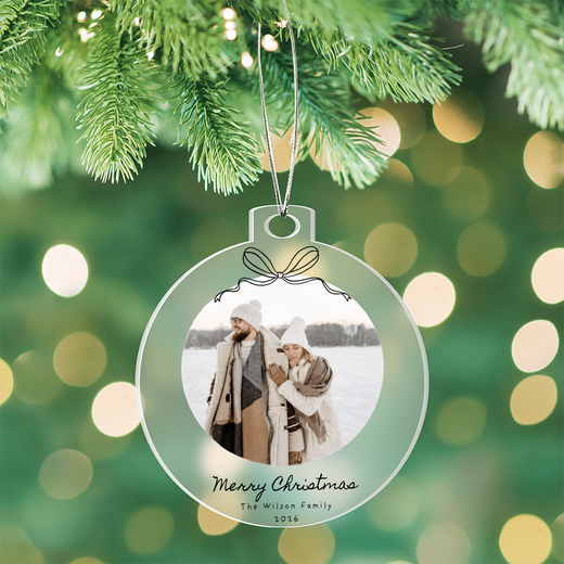 Personalized Family Photo Christmas Acrylic Ornament