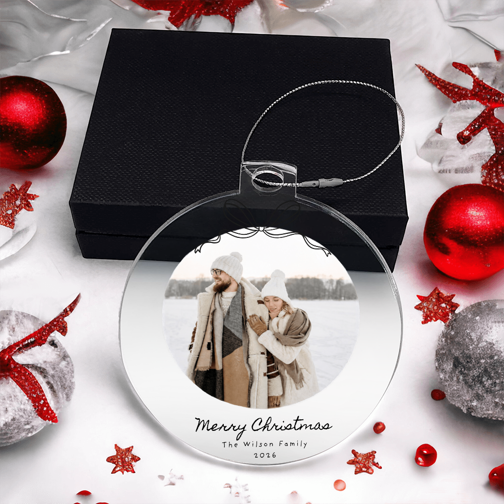 Personalized Family Photo Christmas Acrylic Ornament