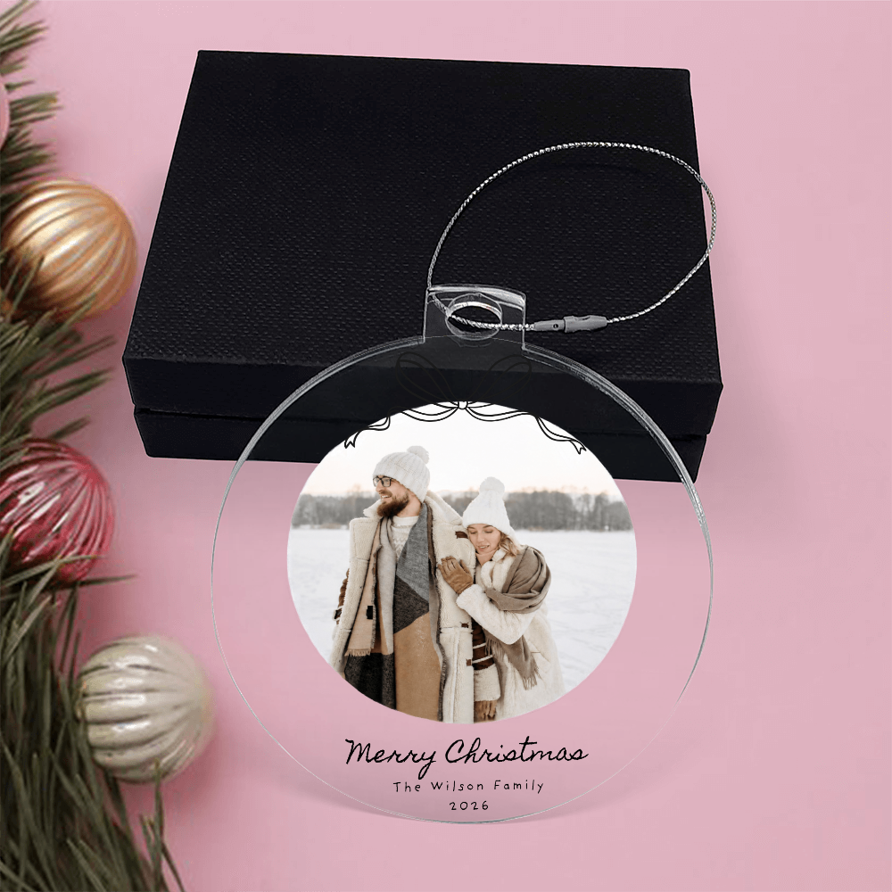 Personalized Family Photo Christmas Acrylic Ornament
