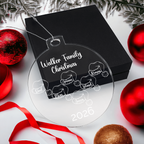 Personalized Family Santa Hat Ornament, Acrylic Christmas Keepsake