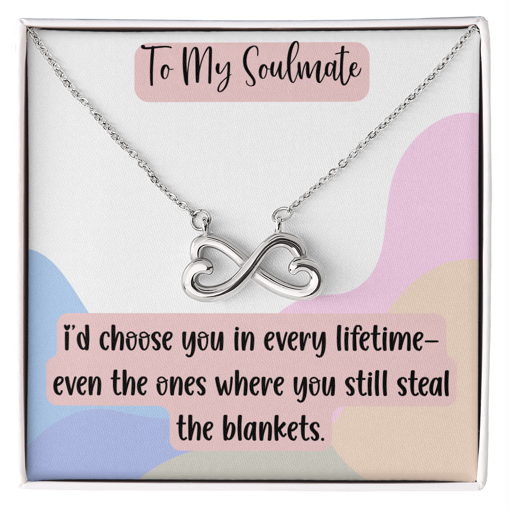 To My Soulmate Endless Love Necklace, Funny Romantic Gift