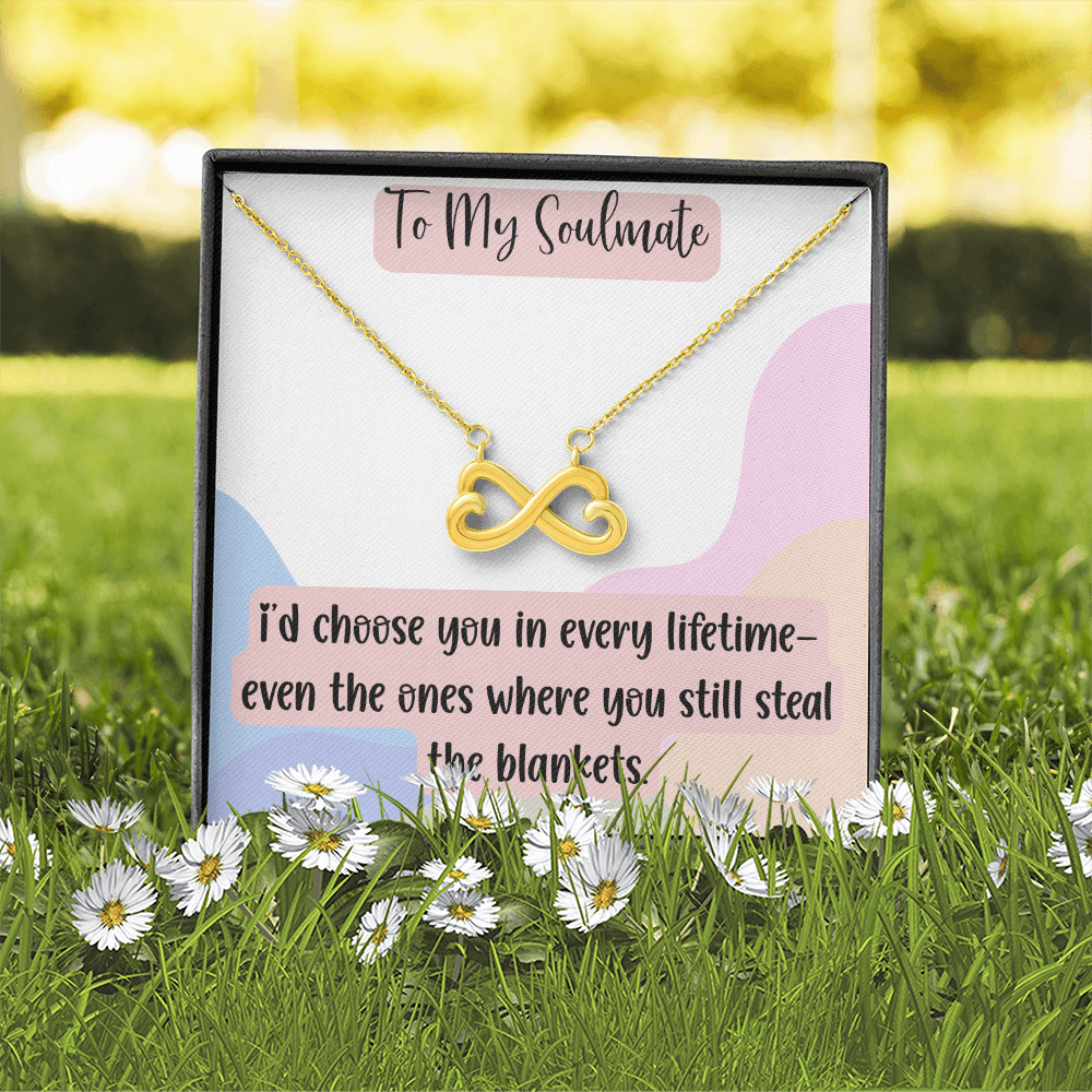 To My Soulmate Endless Love Necklace, Funny Romantic Gift