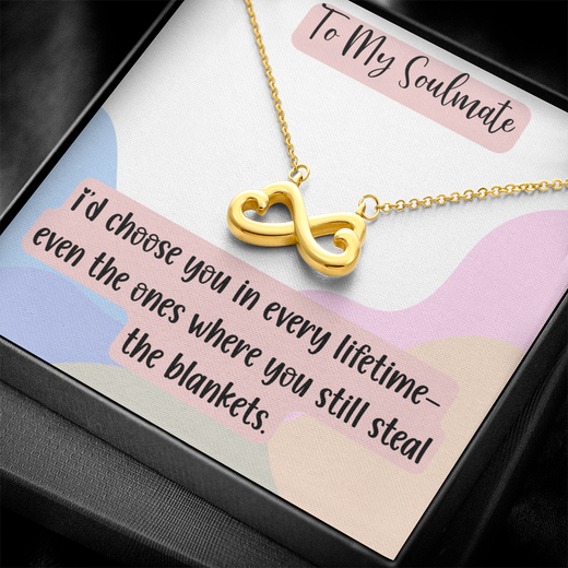 To My Soulmate Endless Love Necklace, Funny Romantic Gift