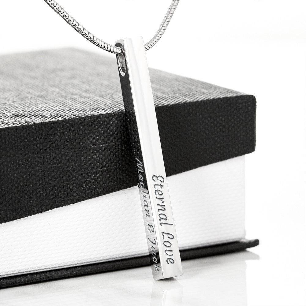 To My Best Friend Personalized 4-Sided Engraved Necklace, Funny Best Friend Gift