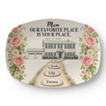 Personalized Mom House Platter, Custom Home Illustration, Family Name Stepping Stones