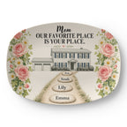 Personalized Mom House Platter, Custom Home Illustration, Family Name Stepping Stones