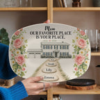 Personalized Mom House Platter, Custom Home Illustration, Family Name Stepping Stones