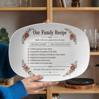 To My Mom, Personalized Family Recipe Platter, Custom Floral Serving Tray