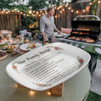 To My Mom, Personalized Family Recipe Platter, Custom Floral Serving Tray