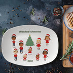 To My Grandma, Personalized Christmas Platter, Grandma's Favorites with Grandchildren Names