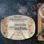 Personalized Grandma House Platter, Custom Home Illustration, Family Name Stepping Stones