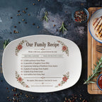 To My Mom, Personalized Family Recipe Platter, Custom Floral Serving Tray