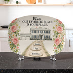 Personalized Mom House Platter, Custom Home Illustration, Family Name Stepping Stones
