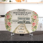 Personalized Grandma House Platter, Custom Home Illustration, Family Name Stepping Stones