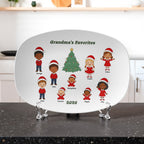 To My Grandma, Personalized Christmas Platter, Grandma's Favorites with Grandchildren Names
