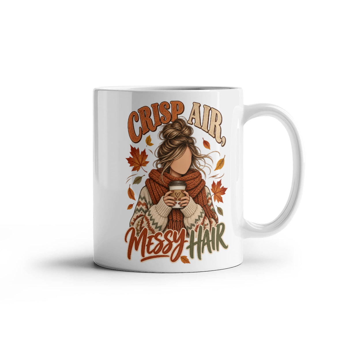 Crisp Air, Messy Hair Mug 11 oz or 15 oz